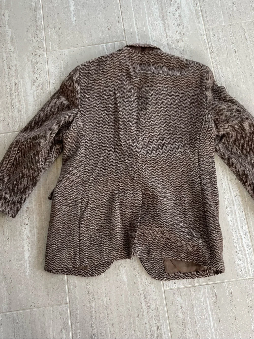 Harris Tweed Sport Coat Mens 40 Brown Herringbone Wool Vintage Blazer handwoven